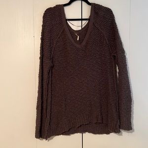 Free People Chocolate Brown Sweater- Medium